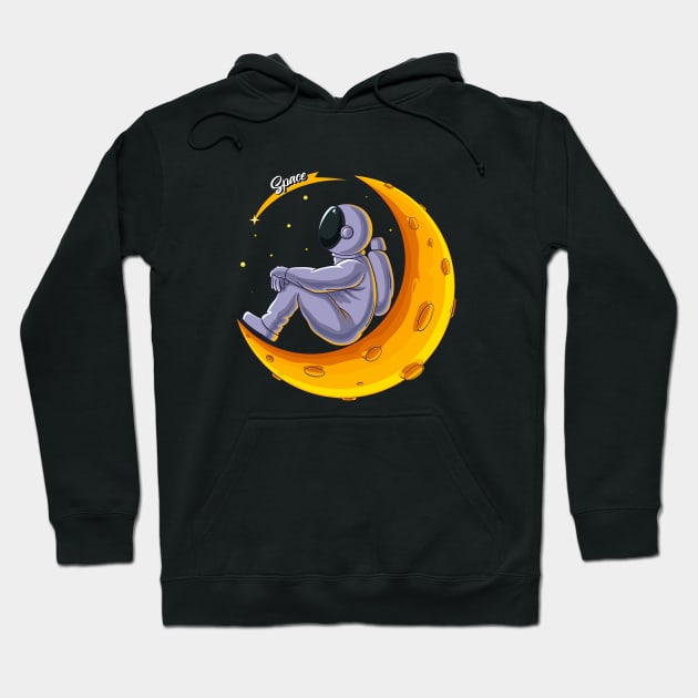 Astronaut on the moon Hoodie by art object